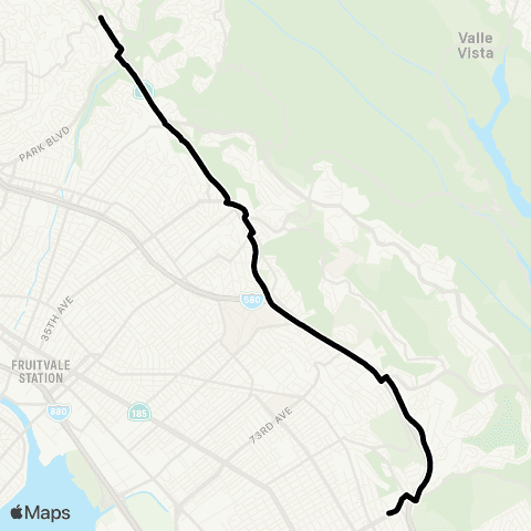 AC Transit Montclair - Bishop O'Dowd High map