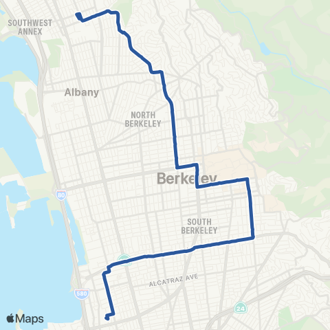 AC Transit Emy Amtrak-Ashby-El Cerrito Plz. map