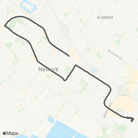AC Transit Newark Memorial-Cedar-Newark Boulevard map