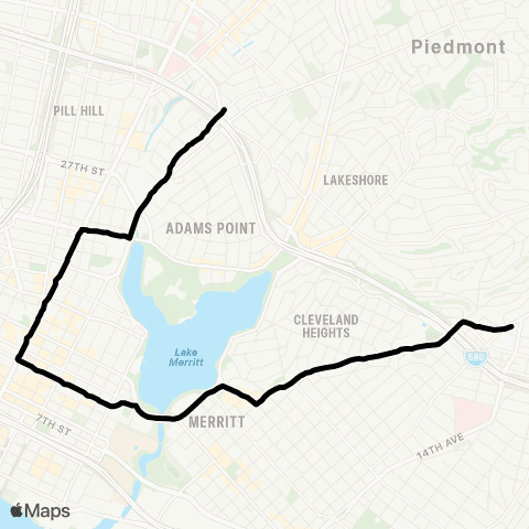 AC Transit Harrison - Broadway - Park Boulevard map