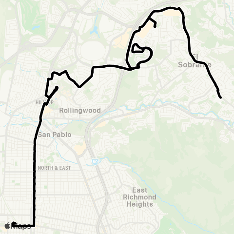 AC Transit De Anza - Soskin - CC College map