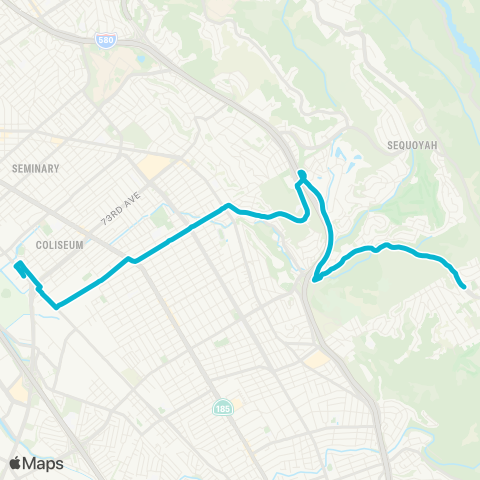 AC Transit 82nd Avenue - Grass Valley Limited map