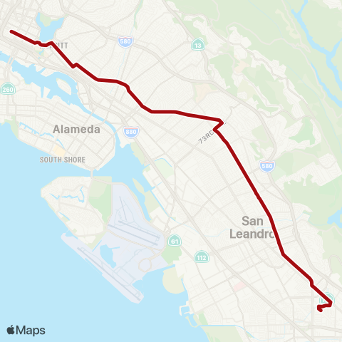 AC Transit Foothill - Bancroft - Bay Fair map