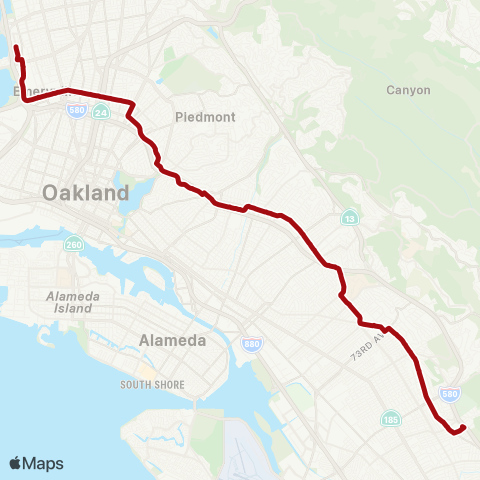 AC Transit 40th Street - Macarthur map