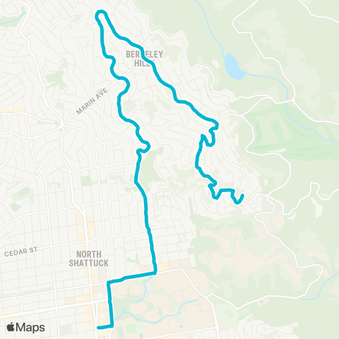 AC Transit Grizzly Peak - Euclid map