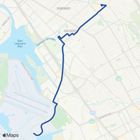 AC Transit 73rd Avenue - Coliseum - Airport map