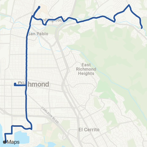 AC Transit San Pablo Dam - 23rd Street map