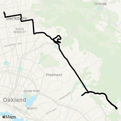 AC Transit Head Royce - OHDS - Berkeley map