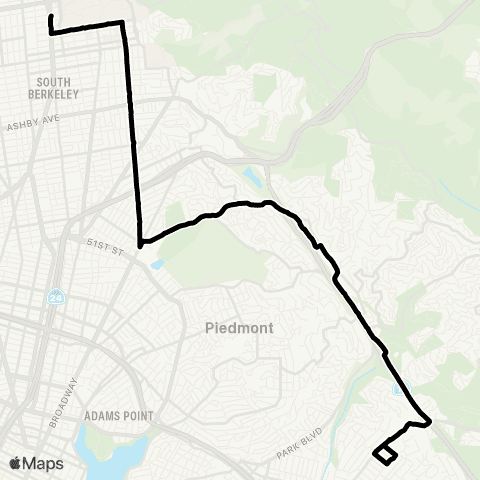 AC Transit Head Royce - Montclair - College map