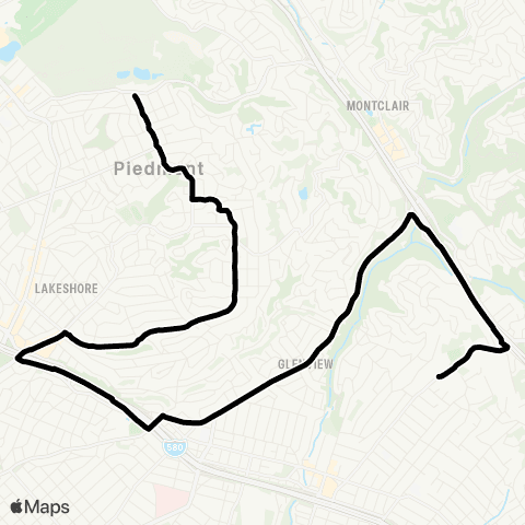 AC Transit Head Royce - Piedmont map