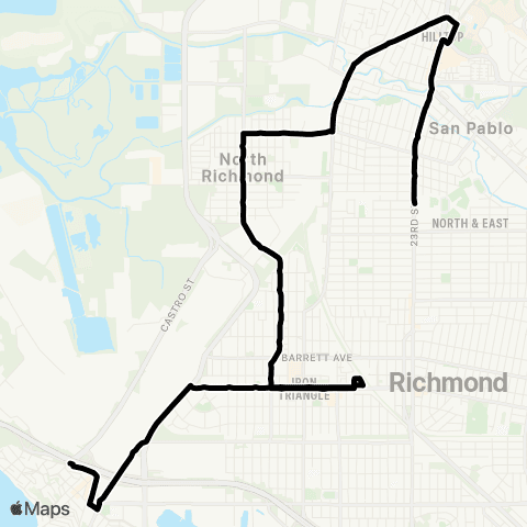 AC Transit Richmond High - Point Richmond map