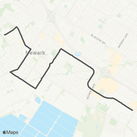 AC Transit Newark Middle - Cedar map