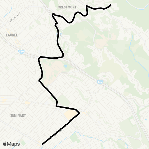 AC Transit Skyline High - 73rd Avenue map