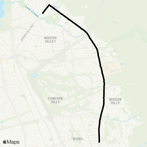 AC Transit Hopkins Middle - Mission Boulevard map