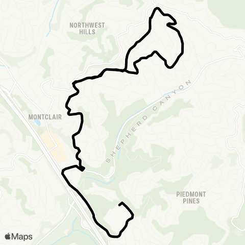 AC Transit Montera - Montclair - Colton map