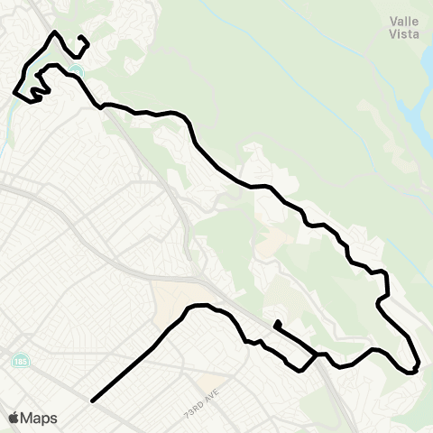 AC Transit Montera - Oakmore - Seminary map