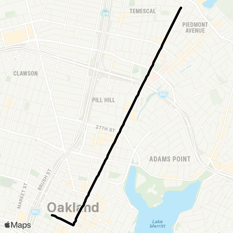 AC Transit Oakland Tech - Downtown Oakland map