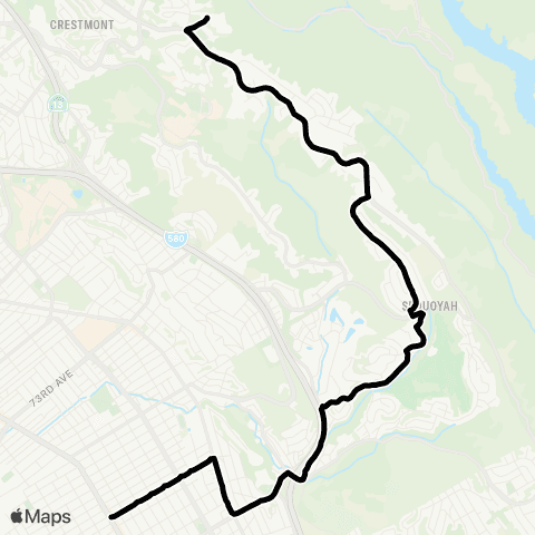 AC Transit Skyline High - Elmhurst map