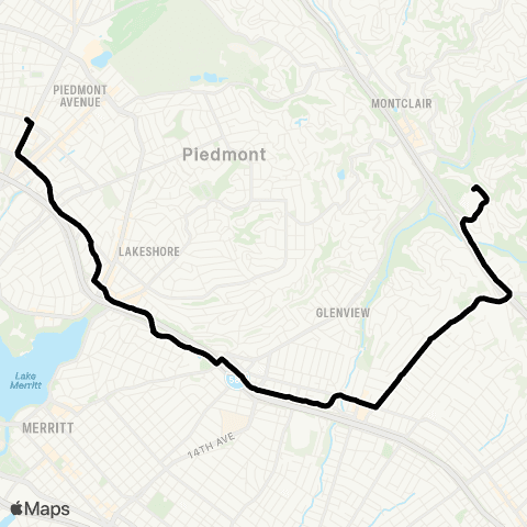 AC Transit Montera - Macarthur map
