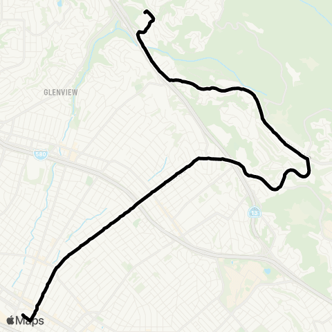 AC Transit Montera - 35th Avenue map