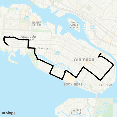 AC Transit Encinal - South Shore - High Street map
