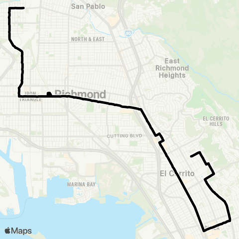 AC Transit Korematsu - East.C. - No. Richmond map