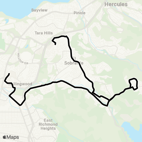 AC Transit Soskin Middle - San Pablo Dam map
