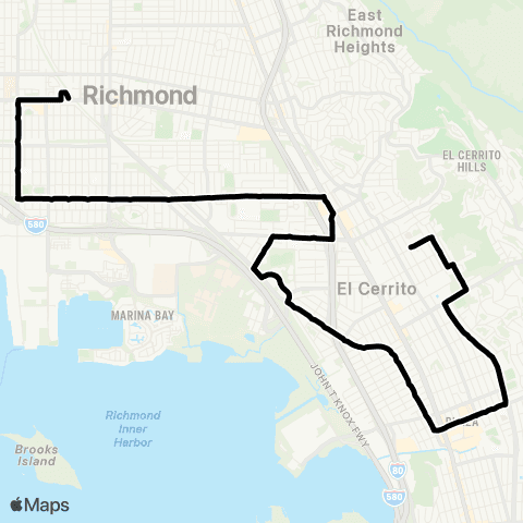 AC Transit Korematsu - El Cerrito - Carlson map