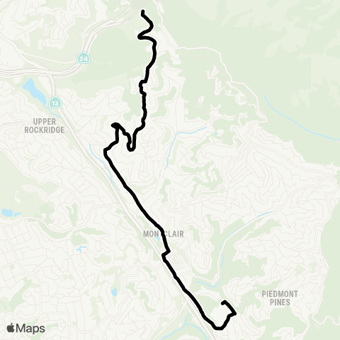 AC Transit Montera - Broadway Terrace map
