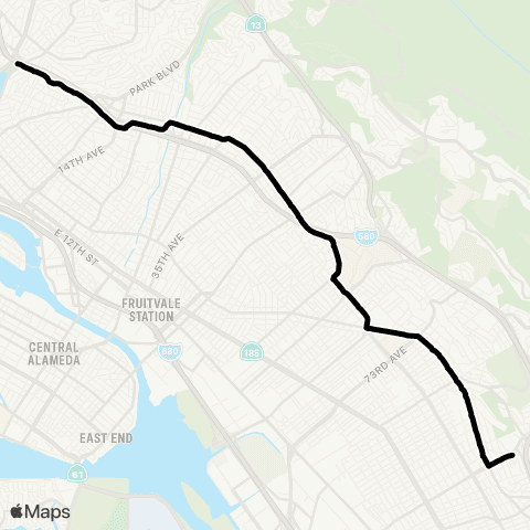 AC Transit Bishop O'Dowd High - Macarthur map