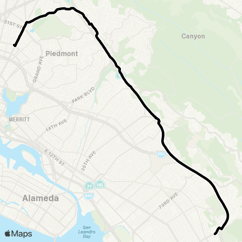 AC Transit Bishop O'Dowd High - Montclair map