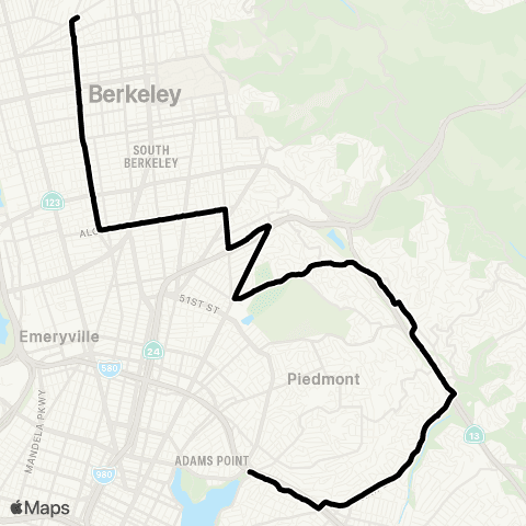 AC Transit Street Mary'south College - Montclair map