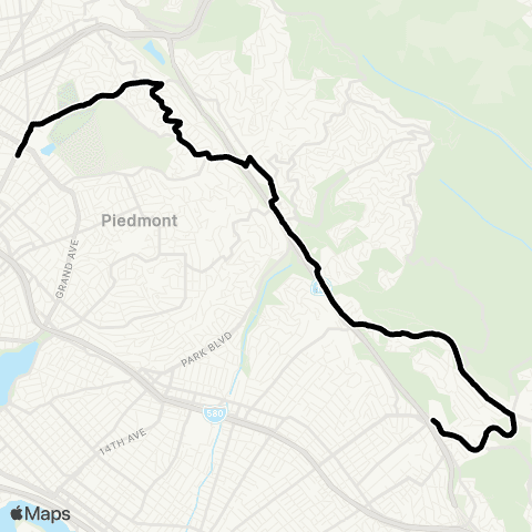 AC Transit Oakland Tech - Montclair map