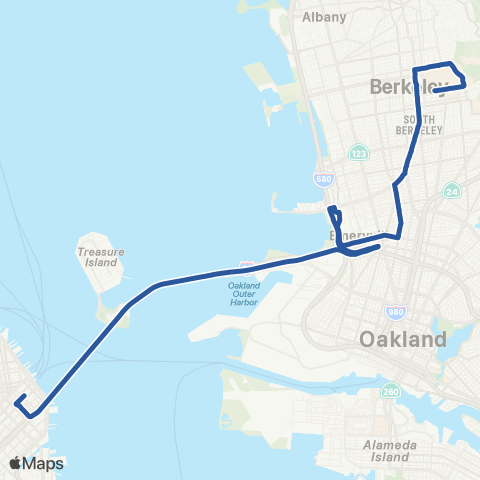 AC Transit Adeline - Market Transbay map