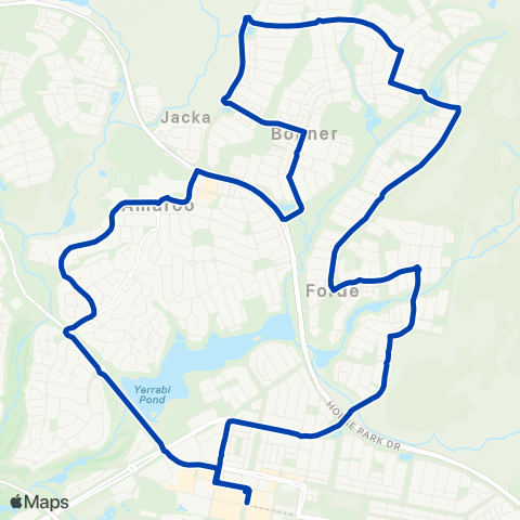 ACTION Bonner Loop via Amaroo & Forde map