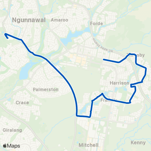 ACT School routes John Paul College School Grounds SSO map
