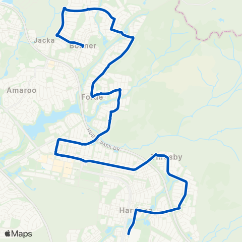 ACT School routes Harrison School Wimmera St SSO map