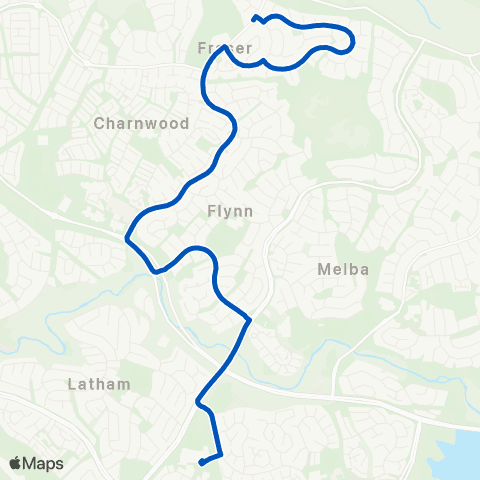 ACT School routes St Francis Xavier Coll Barnard Cct SSO map