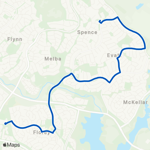 ACT School routes St Francis Xavier Coll Barnard Cct SSO map