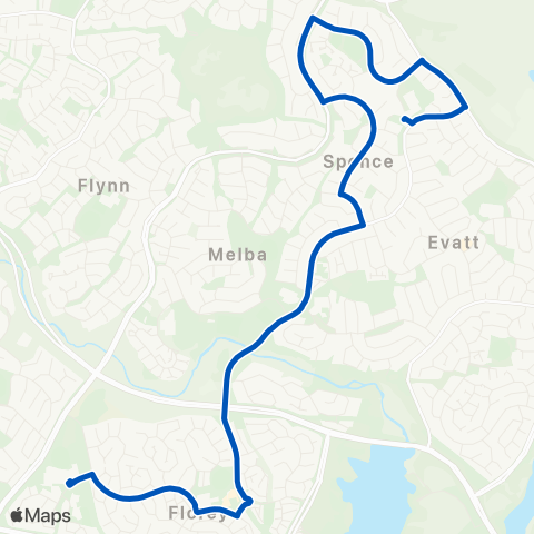ACT School routes St Francis Xavier Coll Barnard Cct SSO map
