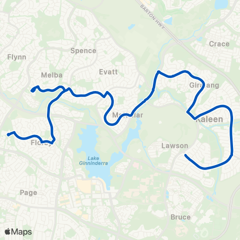 ACT School routes St Francis Xavier Coll Barnard Cct SSO map