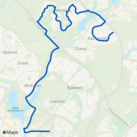 ACT School routes Radford College College St map