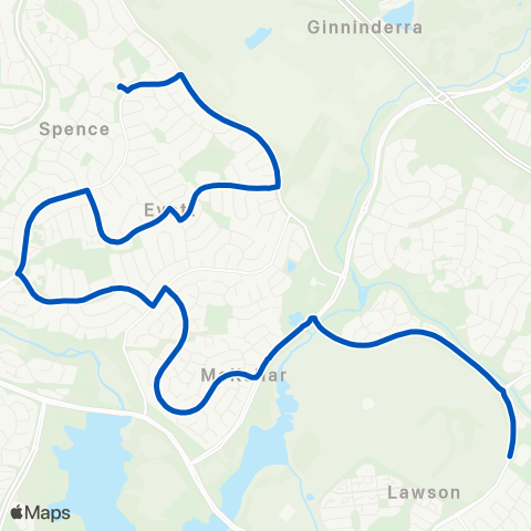 ACT School routes UC High School Kaleen Baldwin Dr map