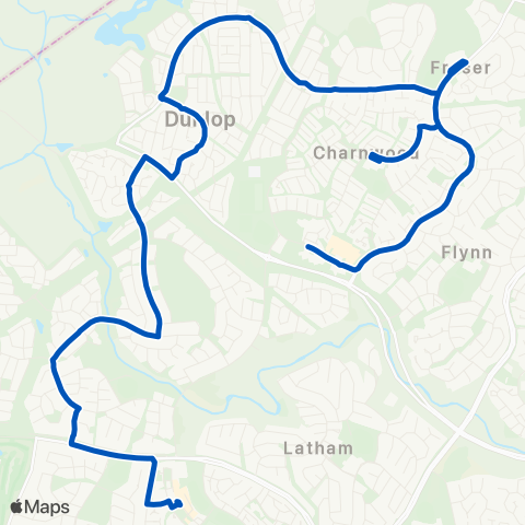 ACT School routes Lhotsky St St Thomas Aquinas PS SSO map