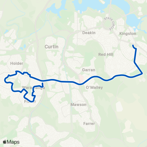 ACT School routes St Edmunds College McMillan Cr SSO map