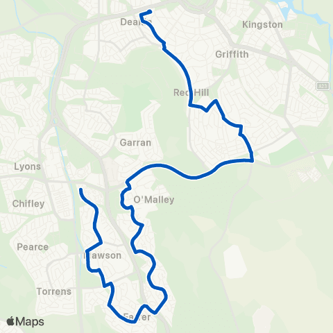 ACT School routes Canberra Girls Grammar Junior Sch Grounds SSO map