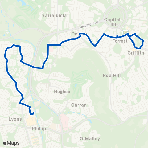 ACT School routes Telopea Park School New S Wales Cr SSO map
