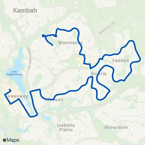 ACT School routes Sternberg Cr Wanniassa Primary School map