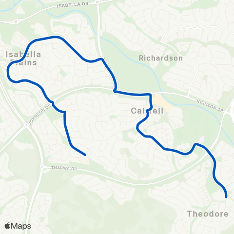 ACT School routes Theodore PS Lawrence Wackett Cr map