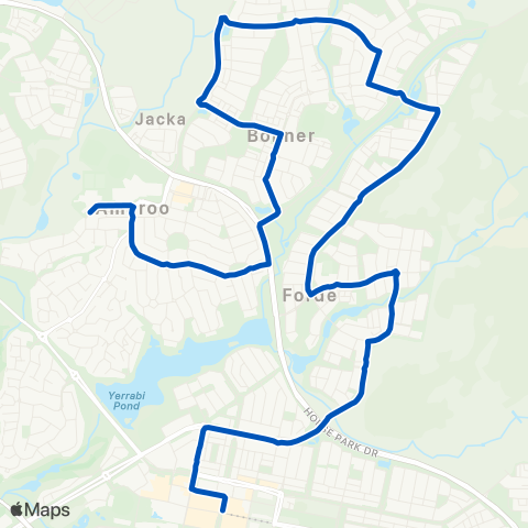 ACT School routes Amaroo School Burdekin Av map